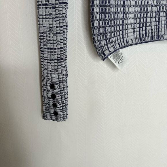 Self Portrait cropped knit top long sleeves gray space dye size small - Picture 4 of 6